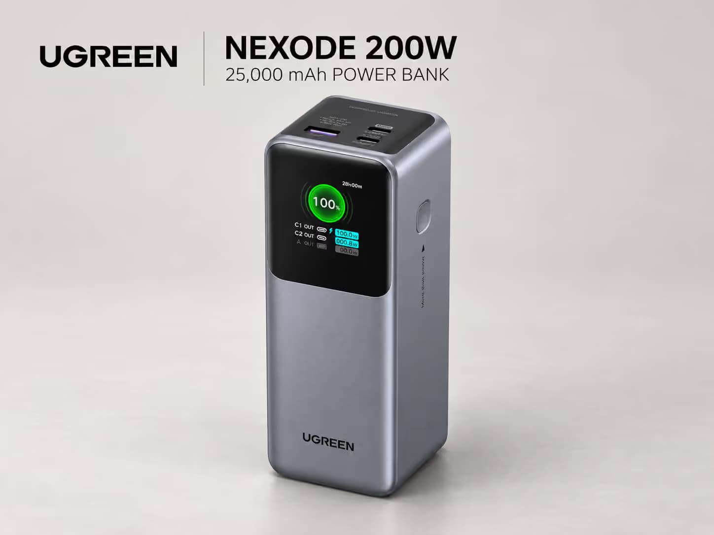 UGREEN Power Bank - 25000mAh 200W Nexode (Smart Display)