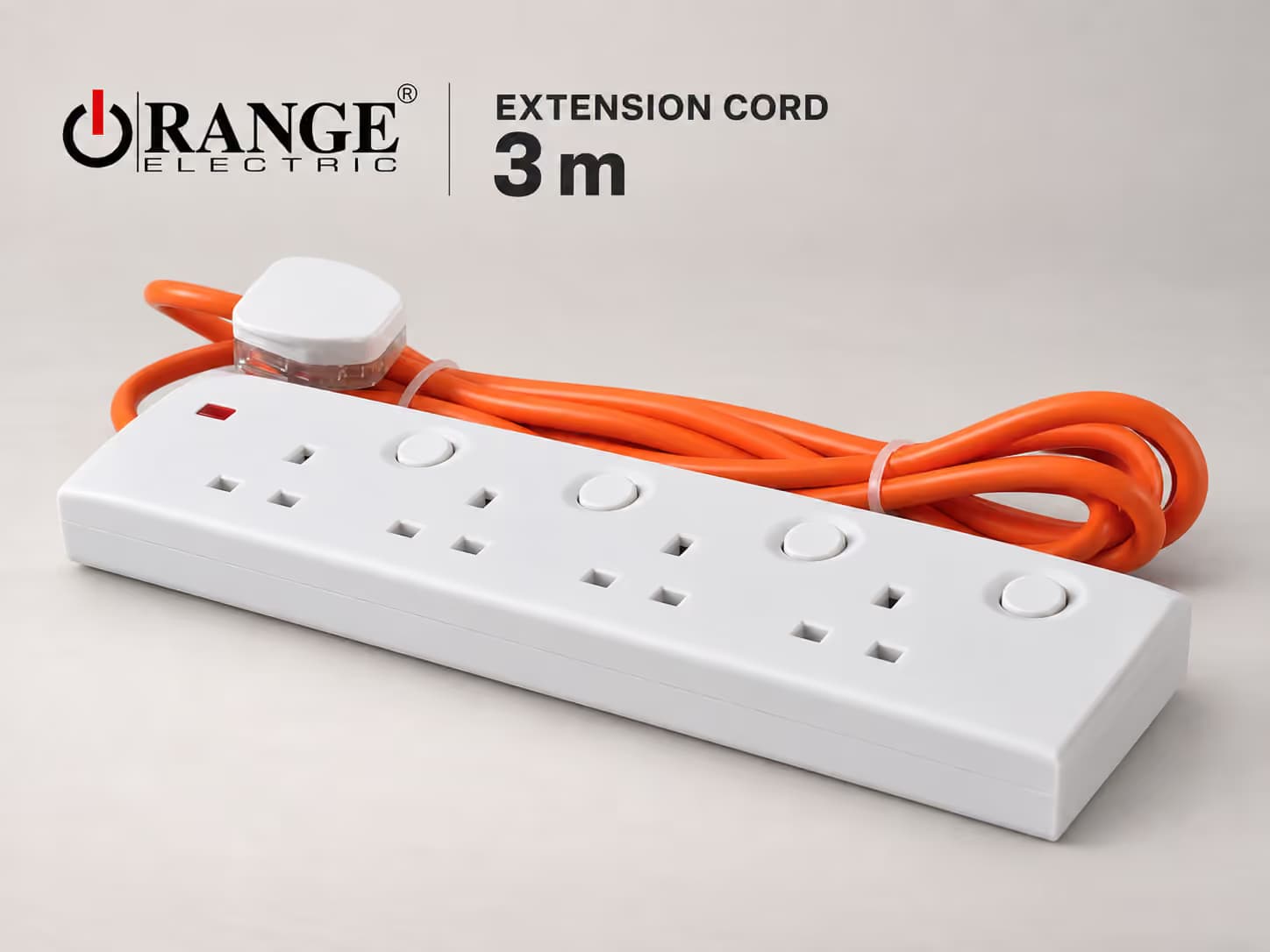 ORANGE Extension Cord - 3 Meter